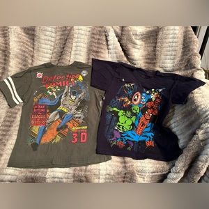 Super hero t-shirts, blue and gray size 5/6